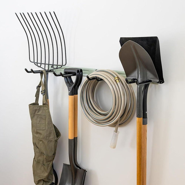 StoreYourBoard Heavy-Duty Tool Organizer, Wall Mount Garage Storage Rack, Yard Tool Storage, Shovels Rakes, Ladder, Chairs, Weather-Resistant, Holds 250 lbs, 36" X 9.5" X 2.5"