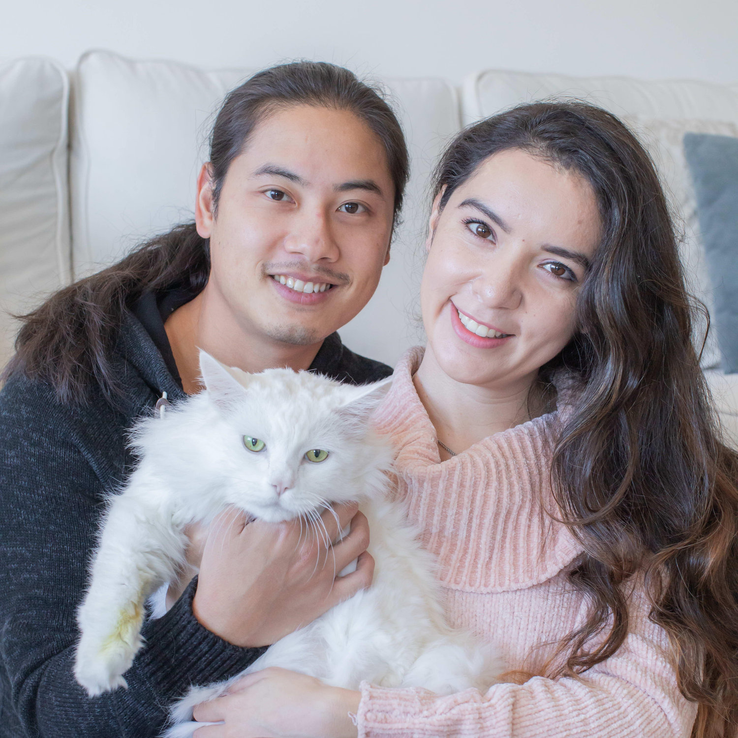 Family portrait back when we had Marshmallow to round us out. RIP Marshy, we love you! (November 2021)