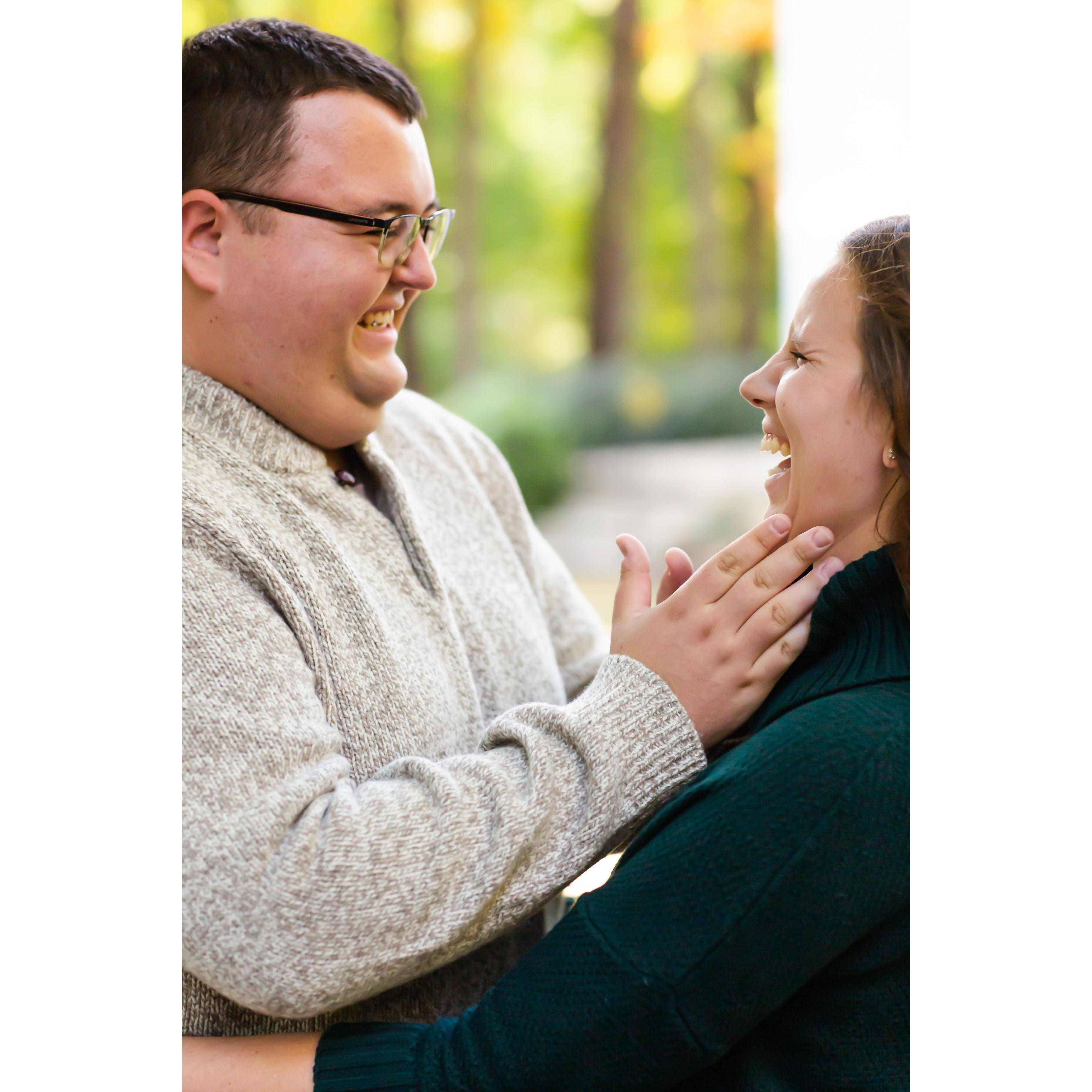 Being weird at the engagement shoot