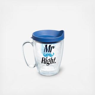 Mr. Right Mustache Mug with Travel Lid