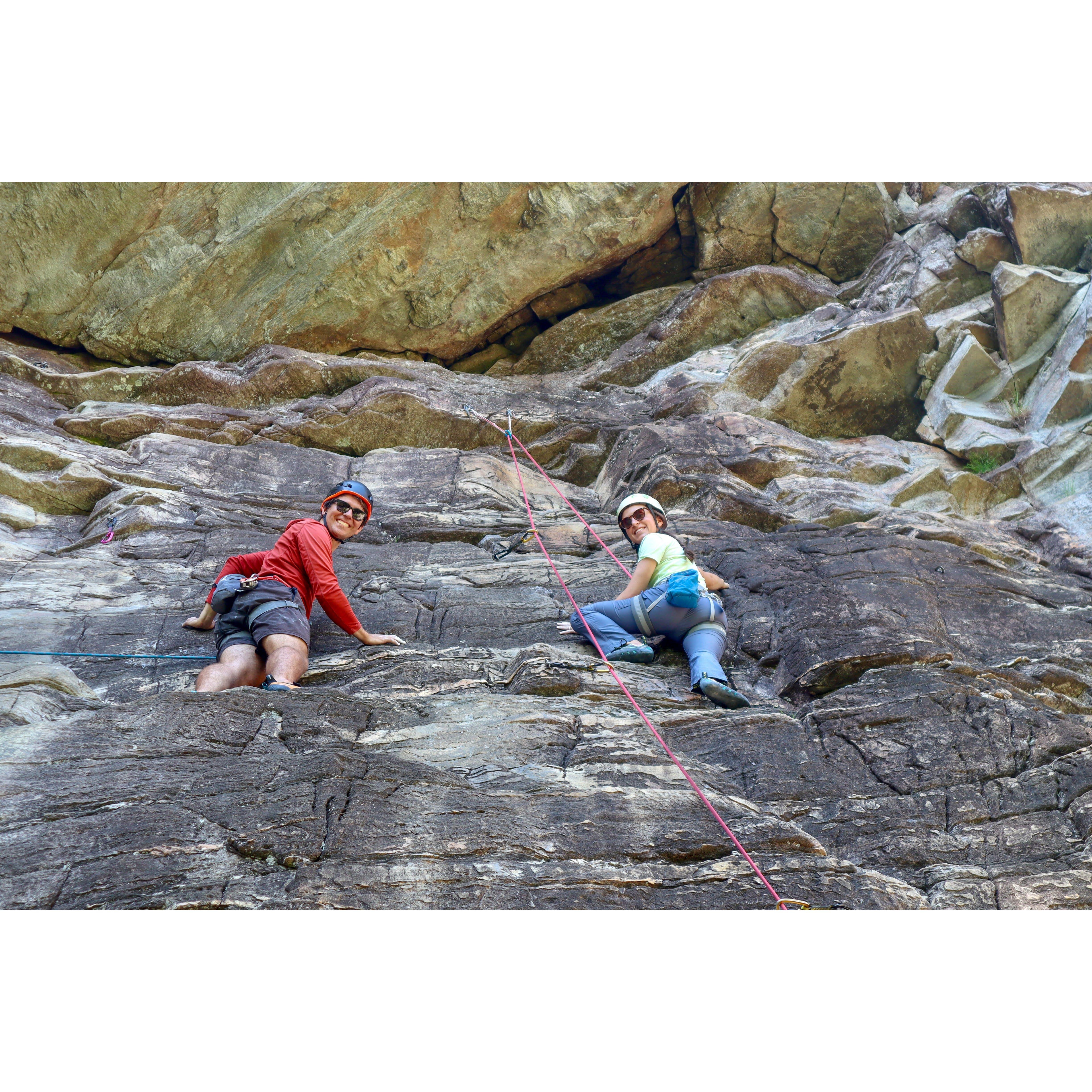 Rock climbing at Pilot Mountain, our new NC backyard!