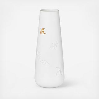 Porcelain Stories Leaf Vase with Gold Accent