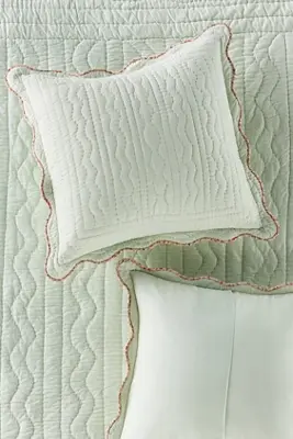 Iluka Cotton Solid Floral Edge Euro Sham