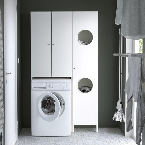 NYSJÖN Storage combination for laundry - white 41 3/8x12 5/8x74 3/4 "