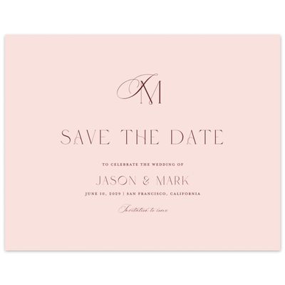 Blush, Pink Wedding Digital Save the Date - Galiena Landscape