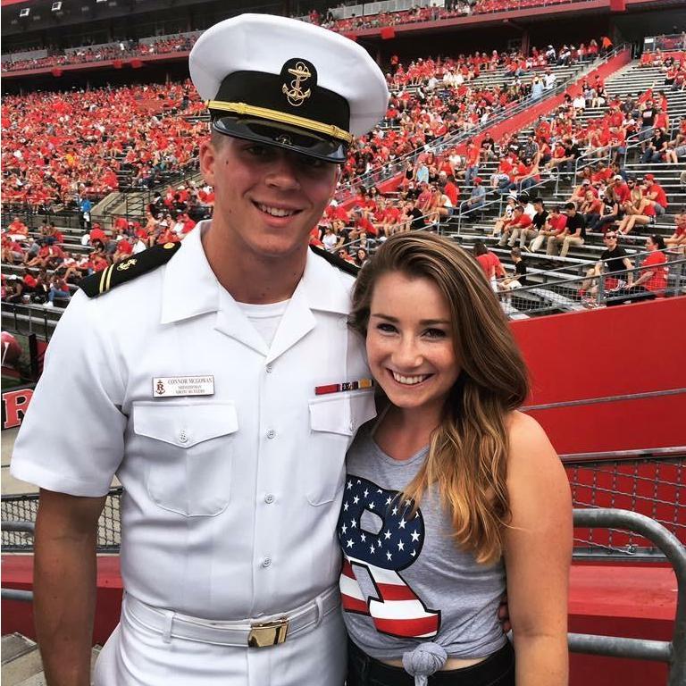 Our first photo together at the Rutgers Military Appreciation game
