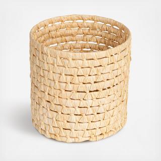 Handwoven Corn Leaf Waste Basket