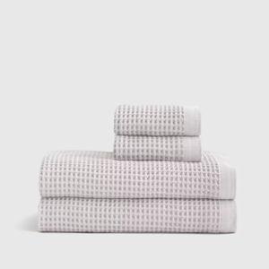Organic Turkish Waffle Bath Sheet Bundle in Silver