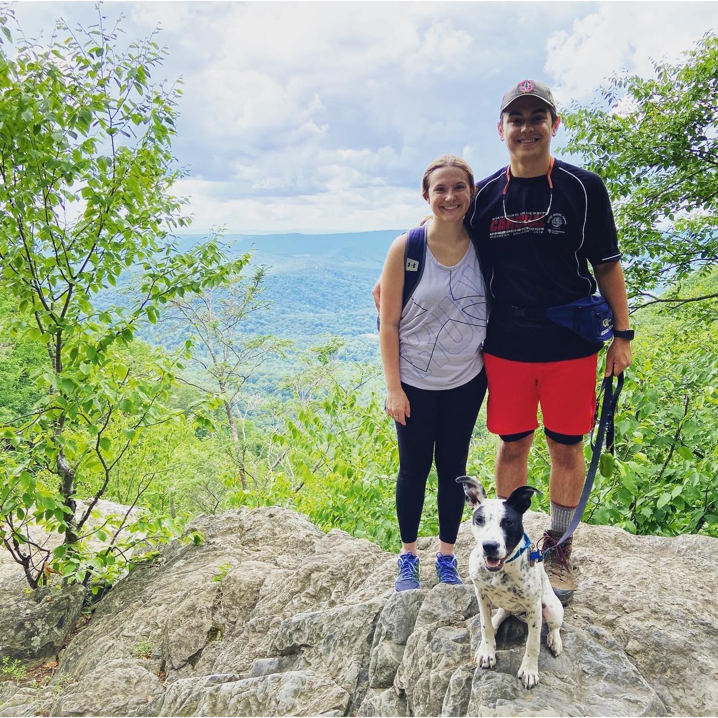 Our first hike with our pup, Triss.