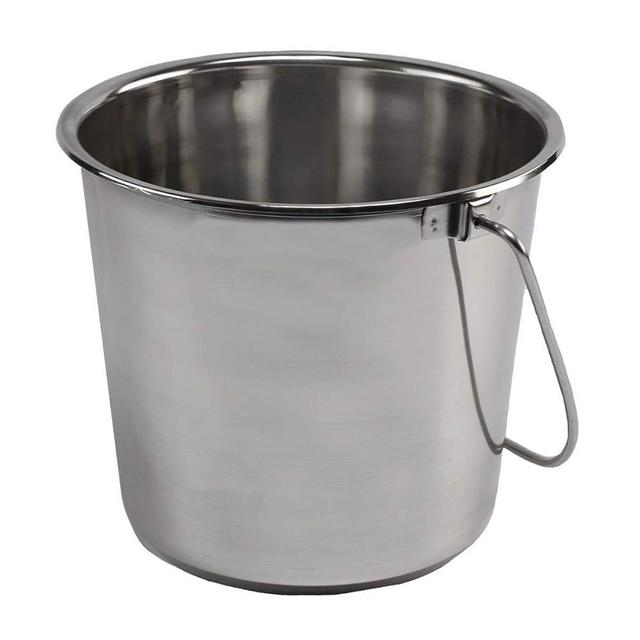 Grip Stainless Steel Bucket (4 Gallon) - Great for Pets, Cleaning, Food Prep - Hang on Fences, Cages, Kennels - Home, Garage, Workshop
