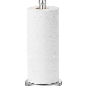Paper Towel Holder Countertop, Paper Towel Holder with Solid Weighted Base, for Standard and Large Size Rolls (Silver)