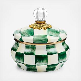 Emerald Check Stainless Steel Squashed Pot