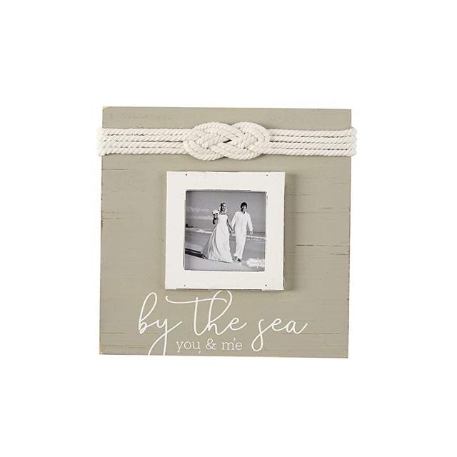 Mud Pie Sea Picture 4" Wedding Frame, Grey, White