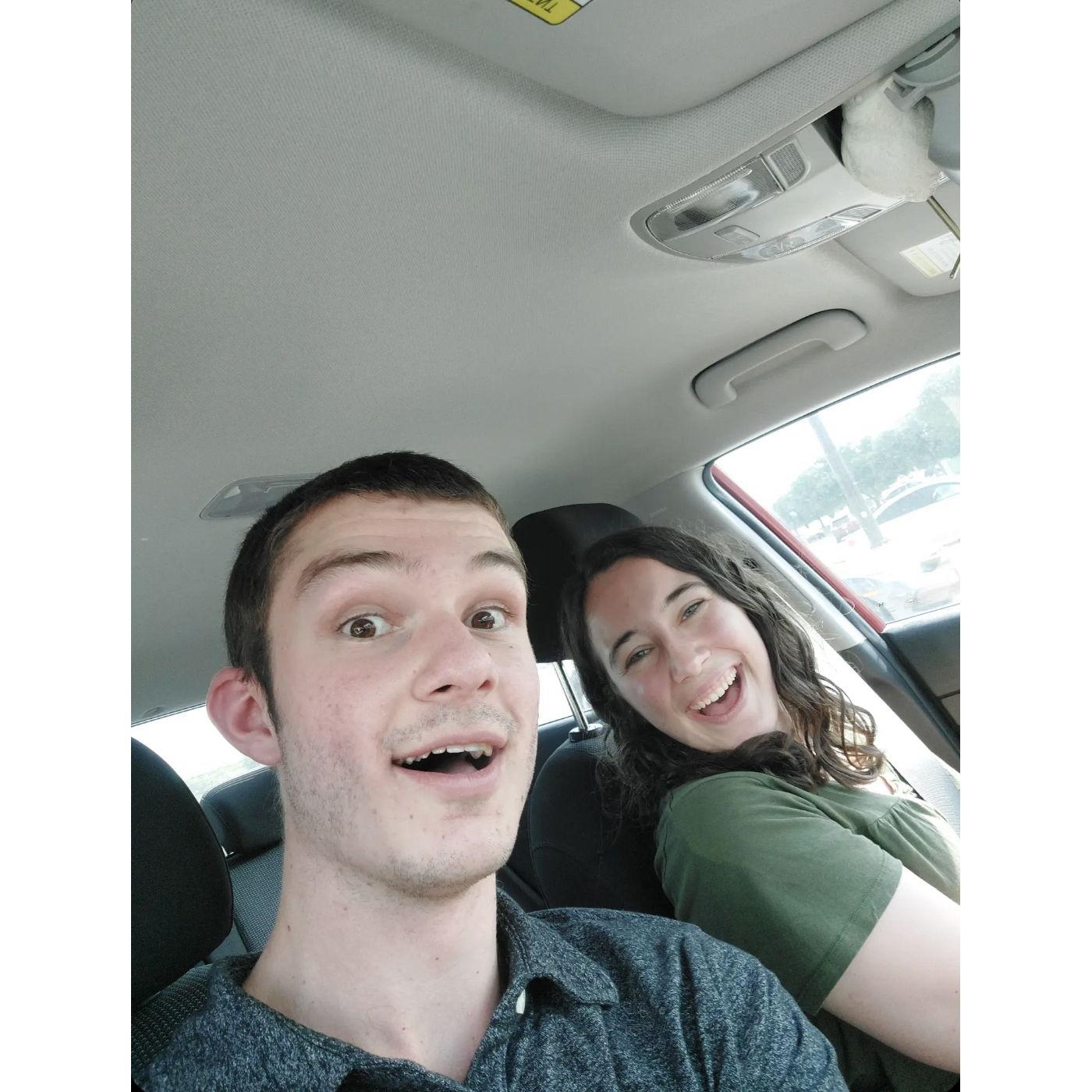 This was our very first date! He drove all the way to College Station to take me out to lunch!