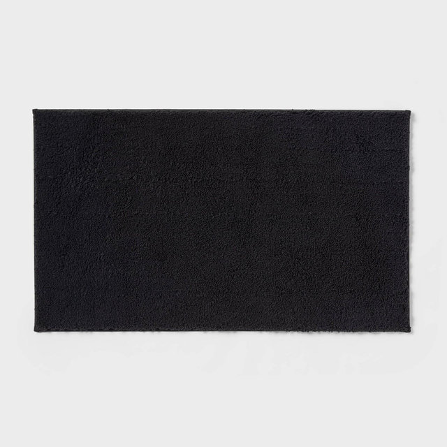 20"x34" Performance Plus Plush Non Skid Bath Rug Black - Threshold™