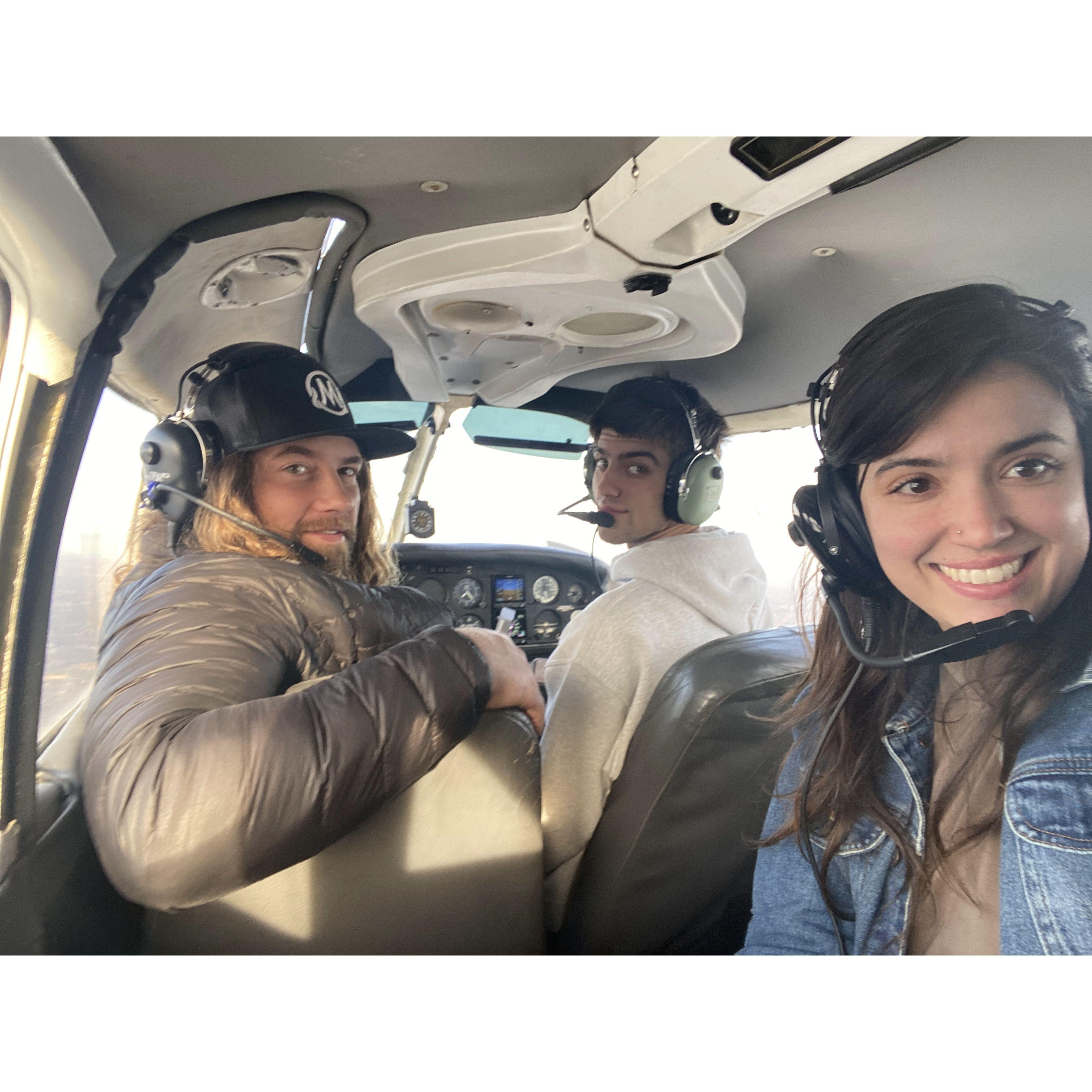 Getting flown over downtown Nashville by Michael, Amanda's brother