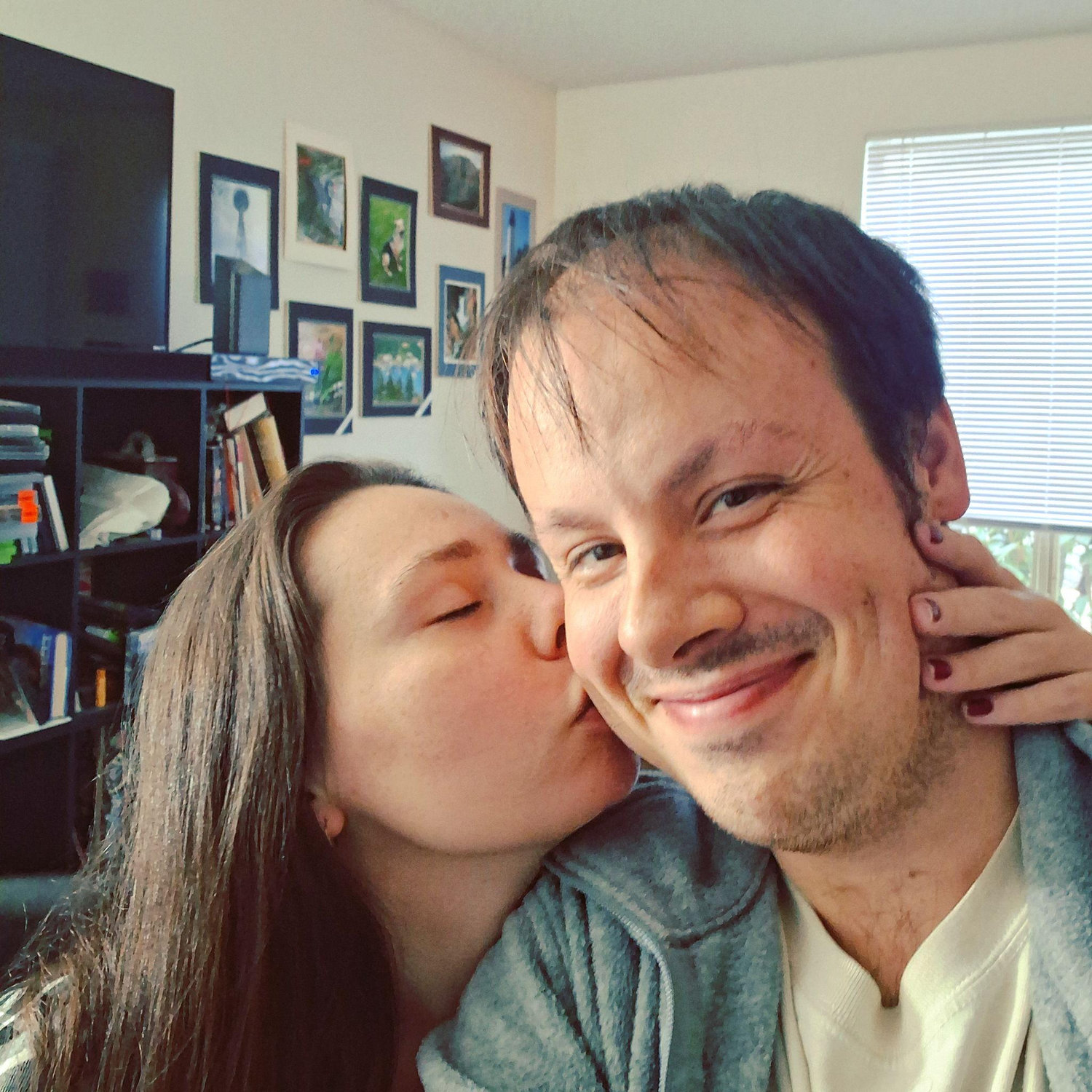Quality time together at Nathan's apartment.