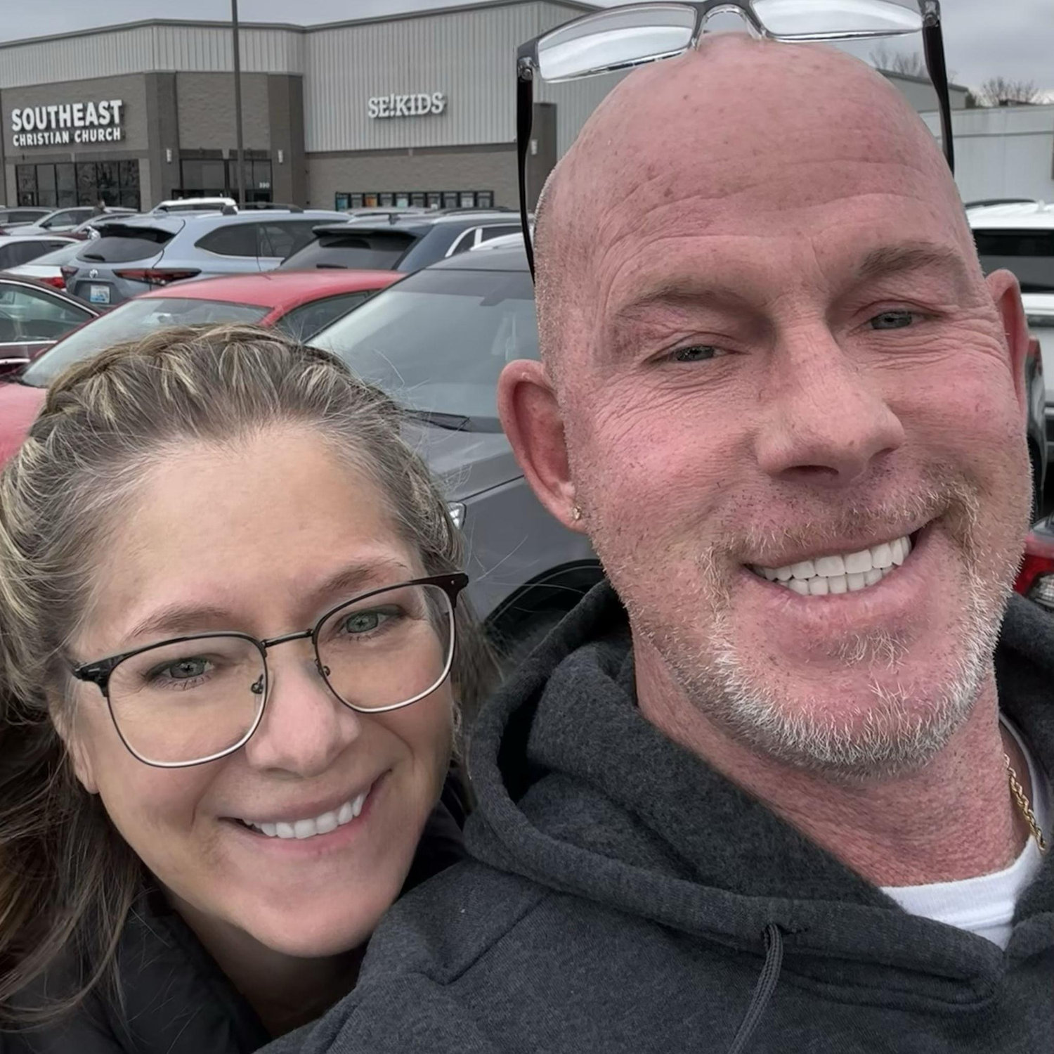 Sundays are our favorite day of the week and we always take a "selfie" before we go into church together.