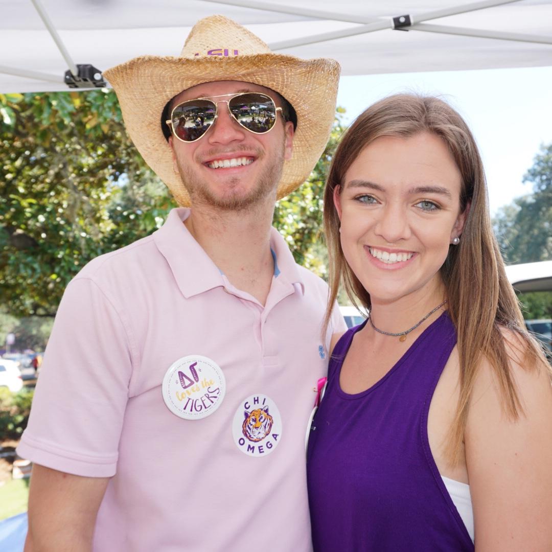 Adam's famous LSU gameday hat at the Hasenkampf tailgate
