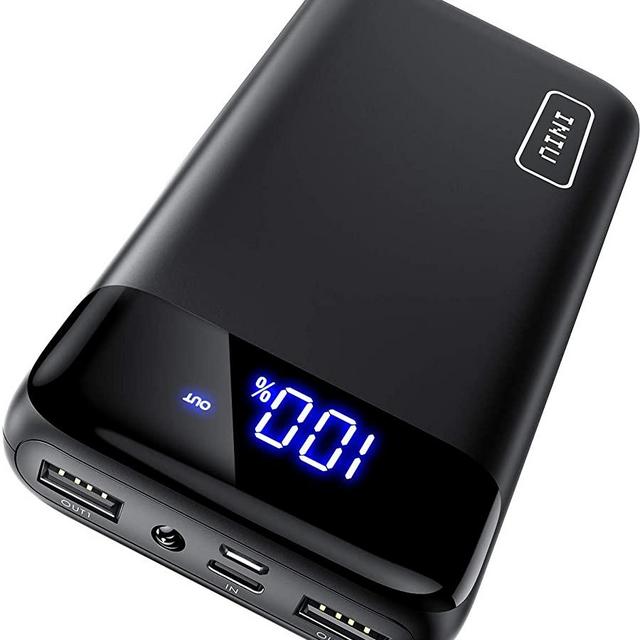 INIU Portable Charger, LED Display 20000mAh Dual 3A High-speed Ports with USB C Input Flashlight Power Bank, External Phone Battery Pack for iPhone XS X 8 7 Plus Samsung S10 Google LG iPad Airpod etc.