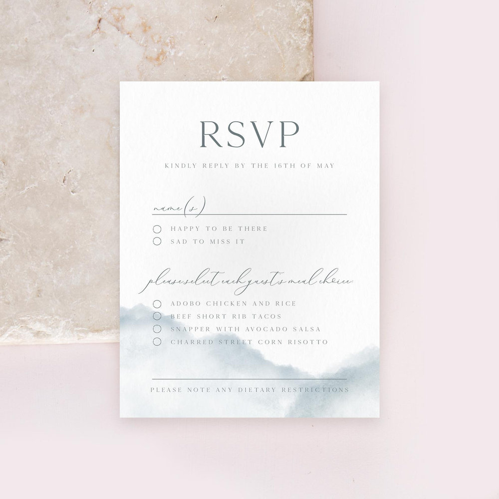 Altavilla Classic | Steel Gray | Zola Wedding Invitations