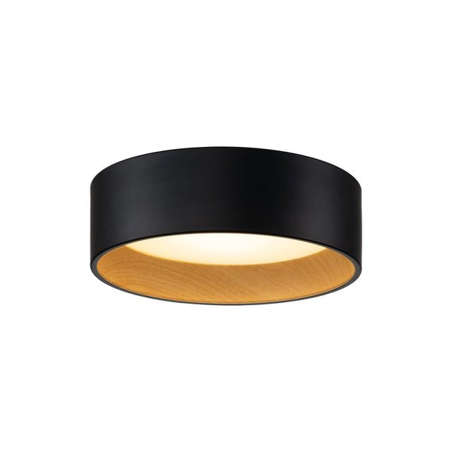 C Cattleya Black and Woodgrain Finish Integrated LED 3000K/4000K/5000K Flush Mount Ceiling Light
