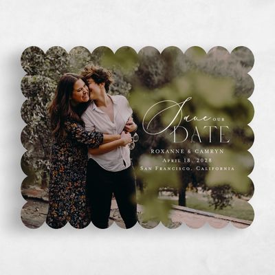 White Wedding Save the Date - Poplar Landscape