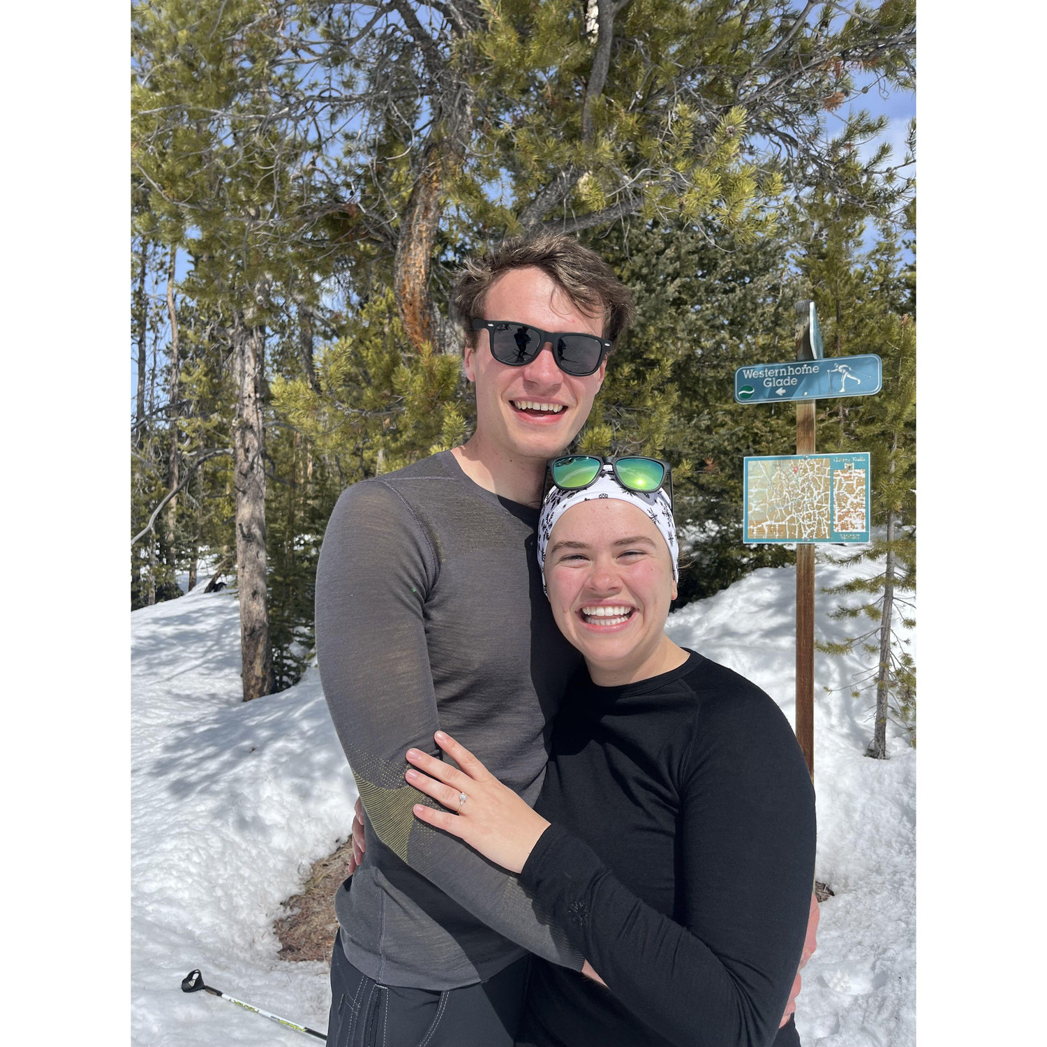Ed proposed while cross country skiing at Galena Lodge, near Sun Valley.