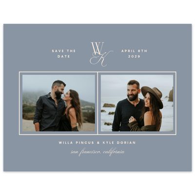 Dusty Blue Wedding Digital Save the Date - Lux Multiphoto