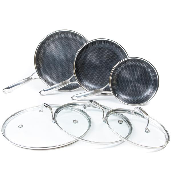 6pc HexClad Hybrid Cookware Set w/ Lids