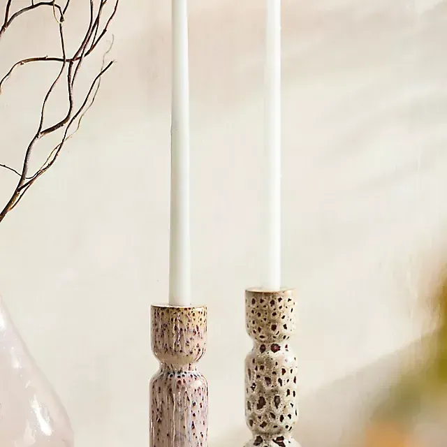 Reactive Glaze Ceramic Taper Holder, Tall
