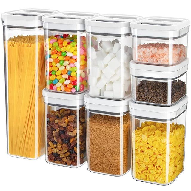 NutriChef 2 Sets of 62.07oz Stackable Premium Glass Meal-prep Food Container  W/ Airtight Locking Lid 