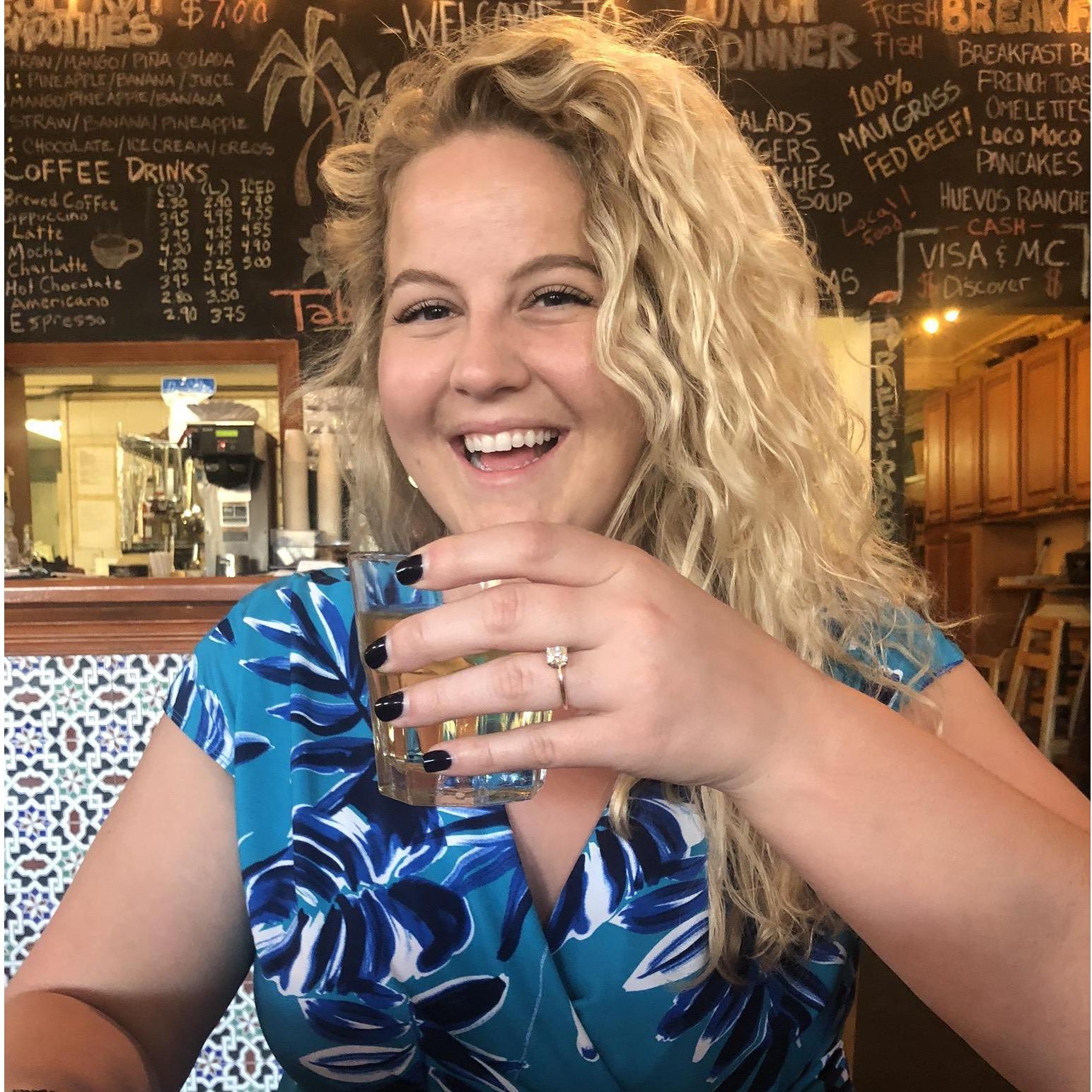 Snapped this at our favorite diner in Maui. She's still buzzin' after I proposed.