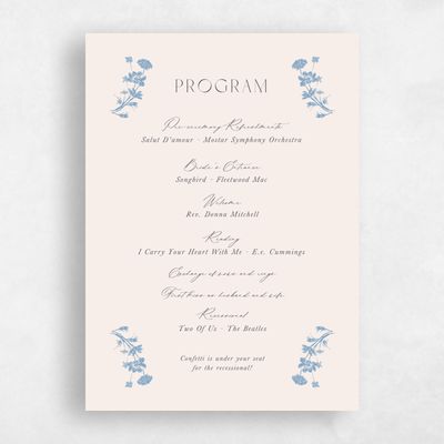 Dusty Blue Wedding Program - Dianora