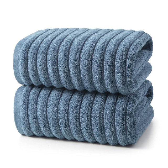 REDKISS 2 Pack Large Bath Towels 31×63 inches, 100% Cotton, Super Soft and Absorbent, Quick-Dry Towels, Perfect for Bathroom,Plush Shower Towels-Blue