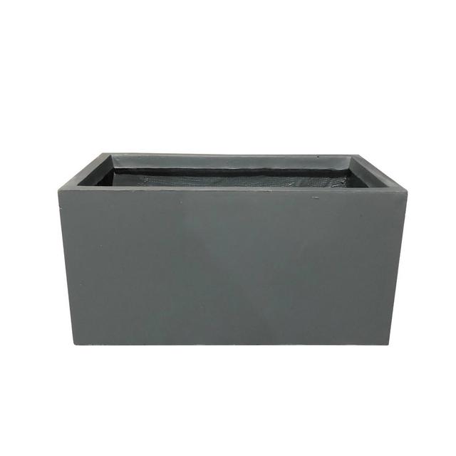 Rosemead Home & Garden, Inc. 12" x 23" Rectangular Kante Lightweight Modern Outdoor Planter Charcoal