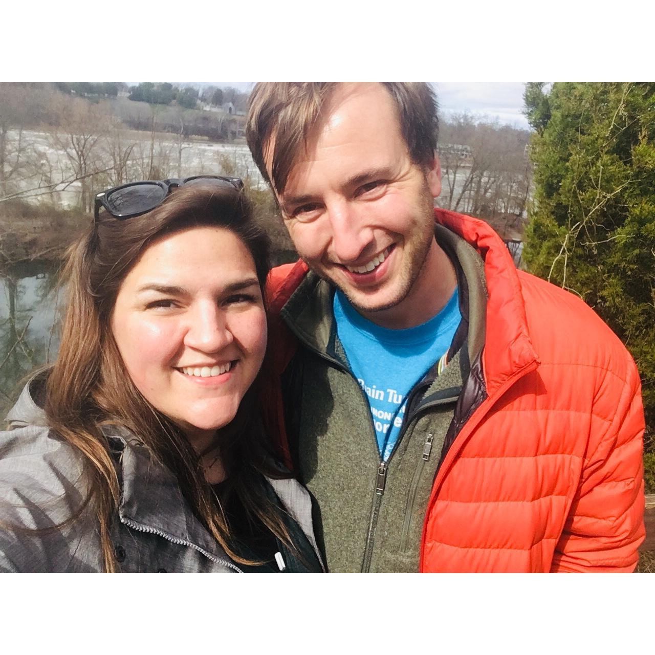 Just after we got engaged at Belle Island