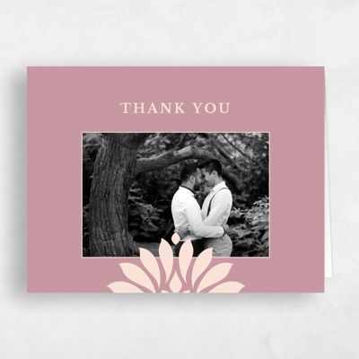 Dusty Rose, Pink Wedding Thank You - Mantova Portrait