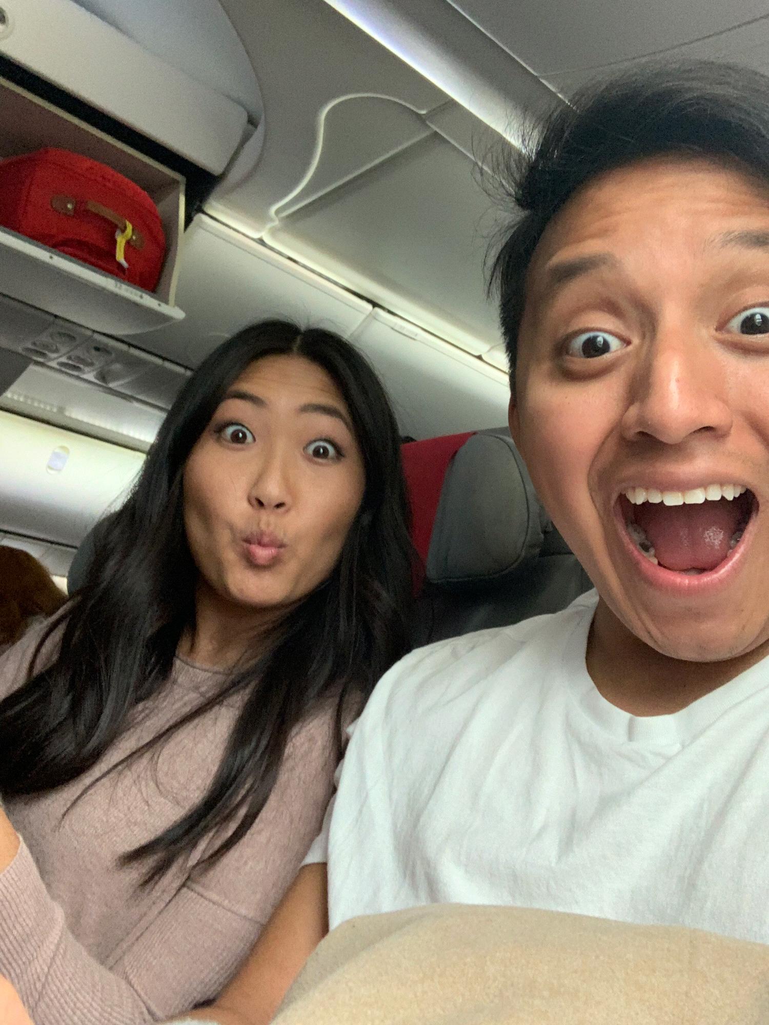 March 2019 - We went to Europe together! This was on the flight over. Can you see the excitement in our eyes? ha
Los Angeles, California