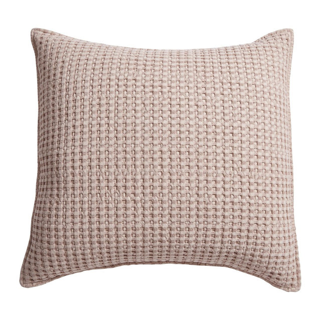 Mills Waffle Blush Square Decorative Pillow - Levtex Home