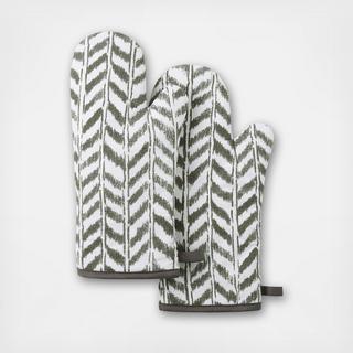 Maui Herringbone Oven Mitt, Set of 2