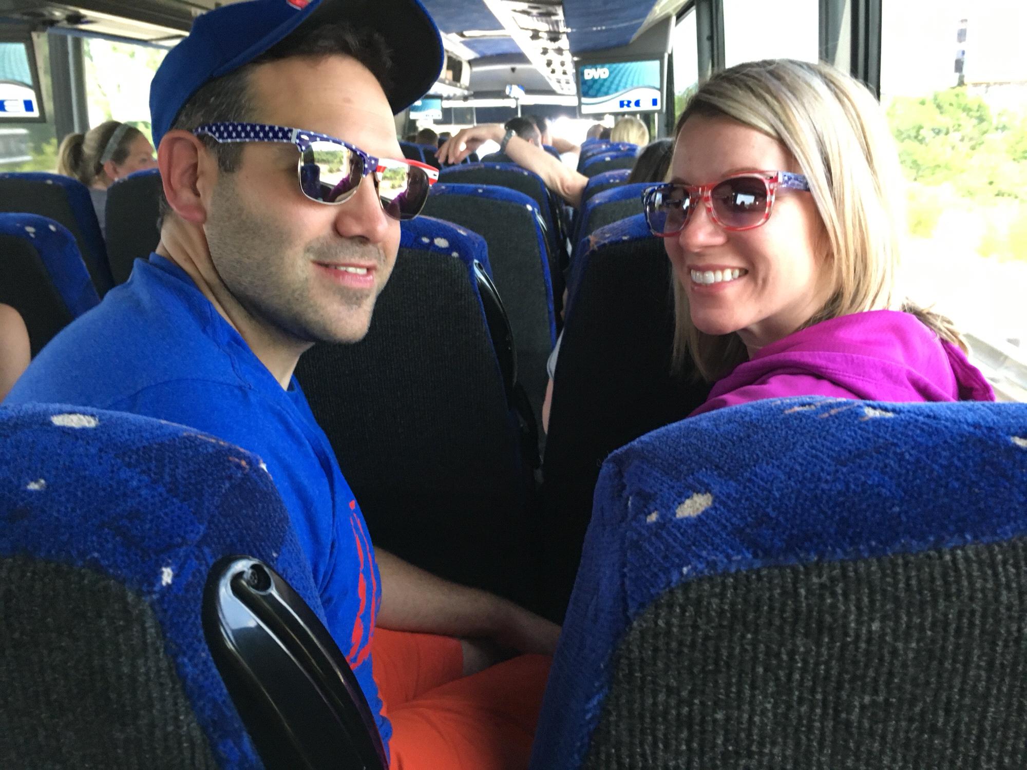 Patriotic eyewear for our bus ride to NYC - August 2017