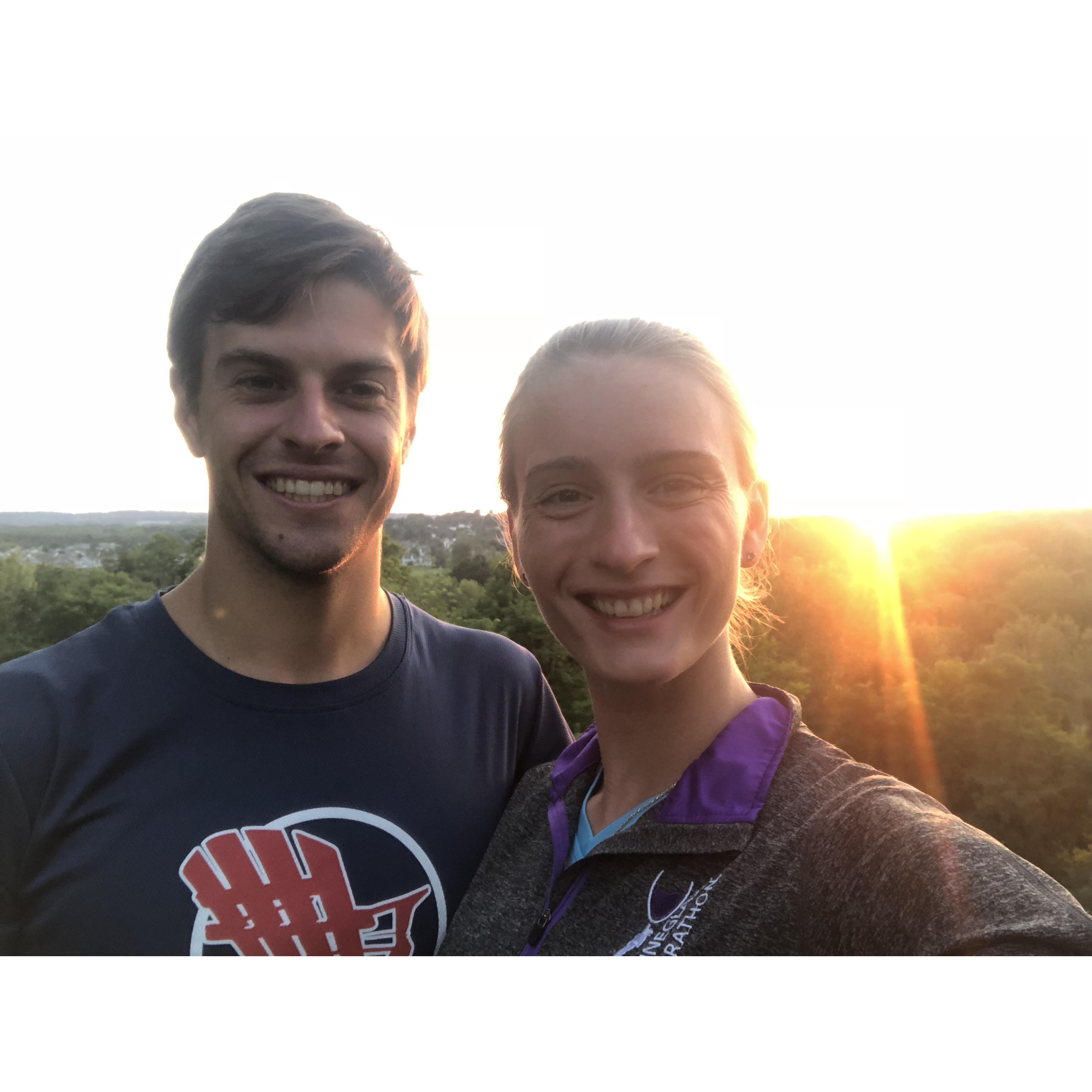We took this picture just minutes before Matt proposed!