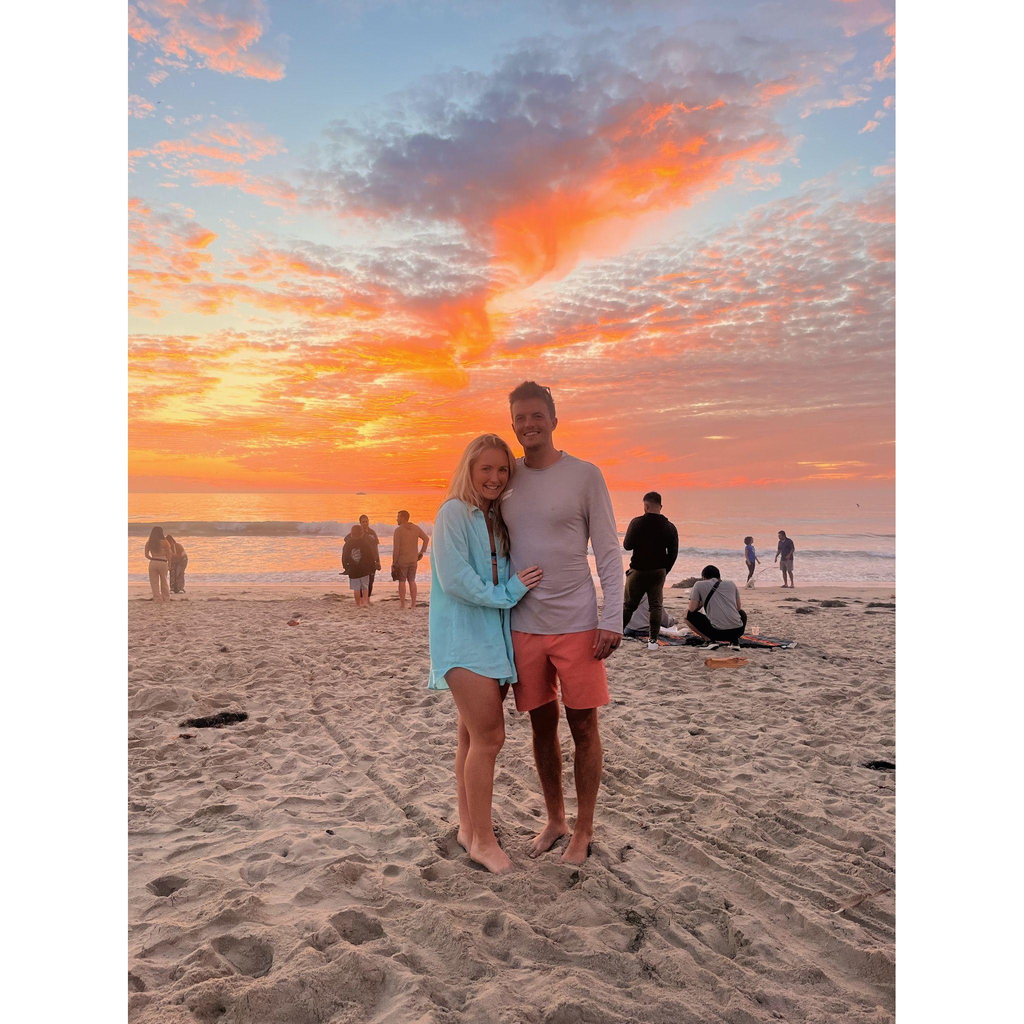 Enjoying the beautiful San Diego sunset after running the Pacific Beach Half Marathon earlier that day. This was towards the end of their Naval Hospital San Diego rotations.