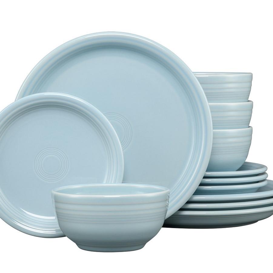 COLOR: Sky- Bistro Coupe 12-Piece Dinnerware Set, Service for 4 in color sky