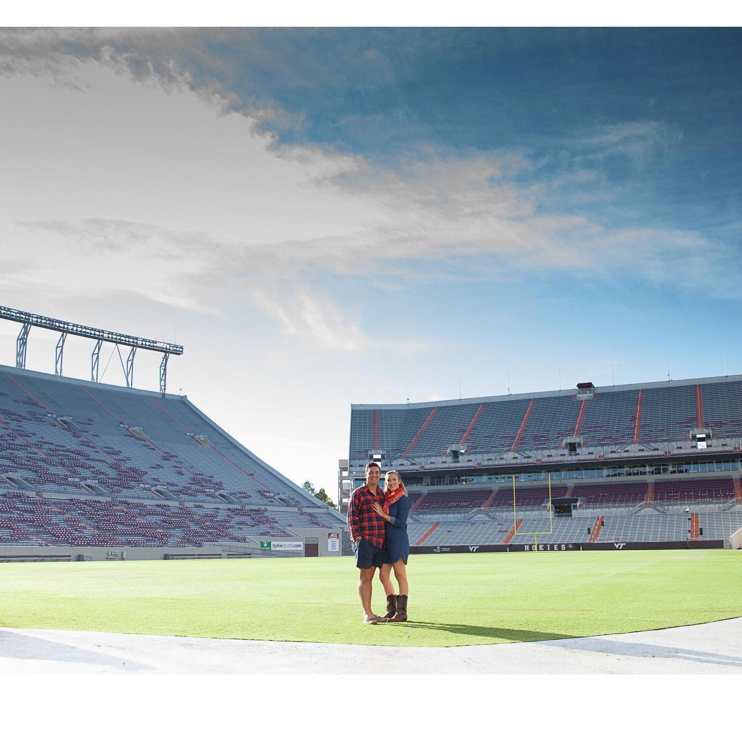 Engagement photo shoot at Virginia Tech