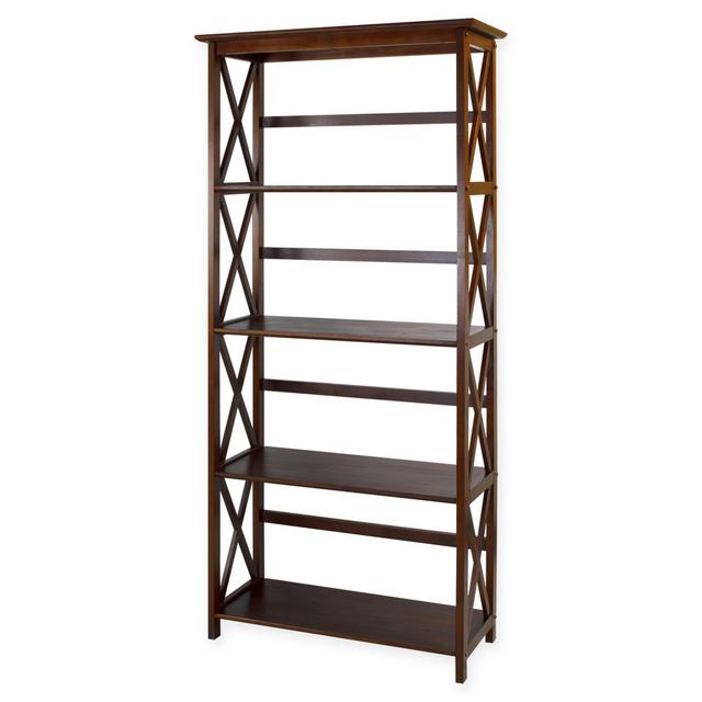 Montego 5-Shelf Bookcase in Walnut