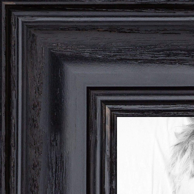 ArtToFrames 24x36 Inch Black Picture Frame, This 1.25" Custom Wood Poster Frame is Black Stain on Solid Red Oak, for Your Art or Photos, WOM0066-59504-YBLK-24x36