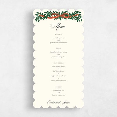 Beige Scalloped Wedding Menu - Crosby