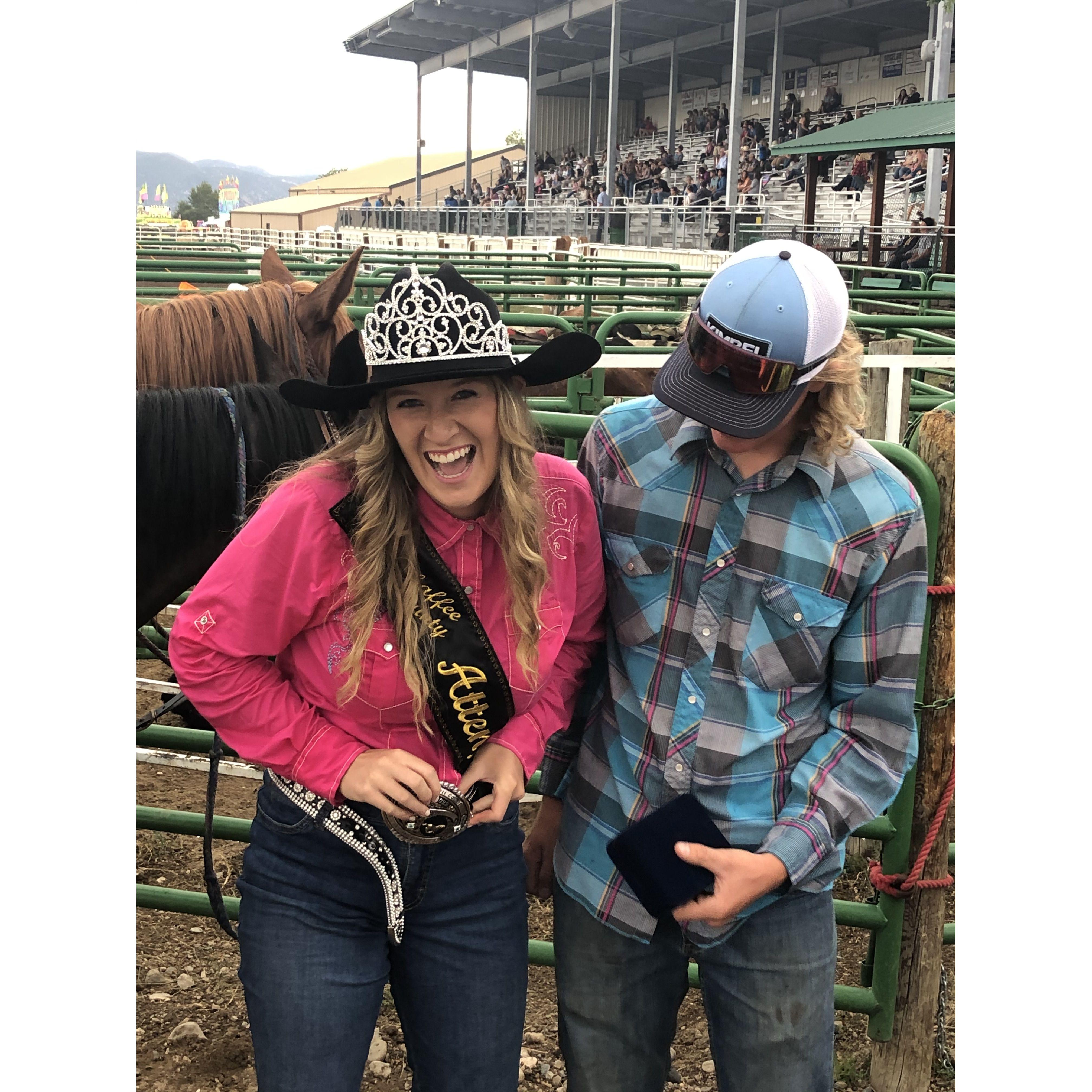 Mike supporting me being Rodeo Queen!